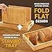Bread Slicer for Homemade Bread - Bambüsi Upgraded Adjustable Bamboo Bread Cutter Board, Foldable Slicing Guide with Crumb Tray for Sourdough, Artisan Loaves, Bagels, Cakes, Bakery Kitchen Gadget Gift