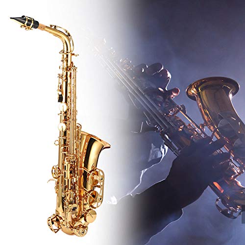 Saxofone Alto 802 Dourado E-flat Sax Branco Botão Sax Instrumento musical de sopro esculpido à mão