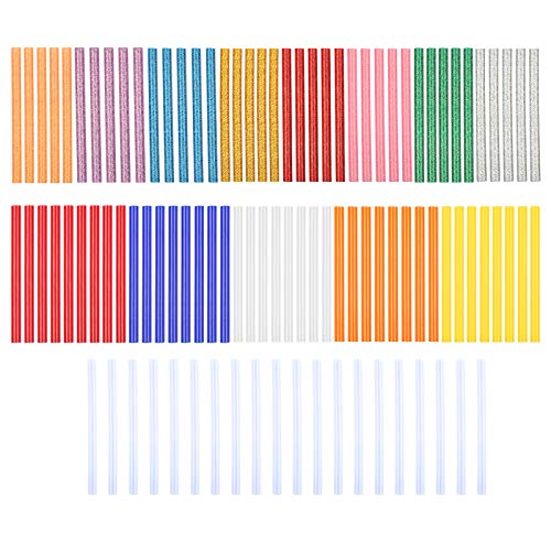 Lanmok 100 Pcs Hot Glue Gun Sticks Glitter Hot Melt Glue Stick Multicolored Eva Sealing Wax Sticks For Diy Art Craft Home Office Project Gift Craftwork Handmade Decoration #TOP2