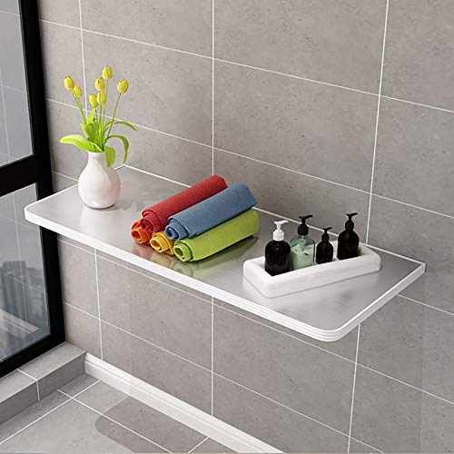 WZHONG Stainless Steel Wall-Mounted Folding Table, Home Office Drop-Leaf Table, Kitchen Dining Table Children Table Computer Desk (Size : 80Ã30cm)