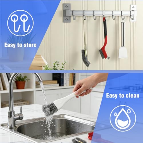 6PCS Bird Cage Cleaning Brush Kit Stainless Bird Cage Cleaner Tools Set Accessories for Small Medium,Large,Tall,Stainless Steel,Parakeet,Budgie,African Grey Parrot,Cockatoo Birds Cages Accessories - Thumbnail 7
