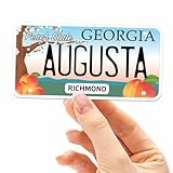 Georgia License Plate Sticker - Choose Your GA City Decal for Hydroflask Water Bottle - Cute Southern Gift (Augusta)
