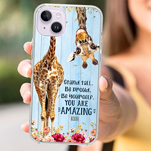 Koixa Cute Giraffe Cell Phone Covers Flower Animal Print Case You Are Amazing Giraffe Birthday Gifts For Women Scratch Resistant Cover Compatible With Iphone 14 Plus #TOP4