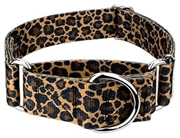 Country Brook Petz - HossFit Wide Martingale Dog Collar Featuring Unique Designs for Any Style (Leopard Print, Large)