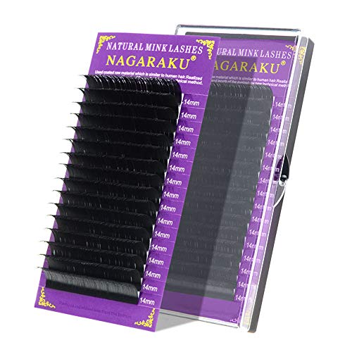 NAGARAKU Extensions de cils 16 rangées noir mat 0.12mm C curl 16mm Volume russe classique cils individuels soie Faux cils professionnel