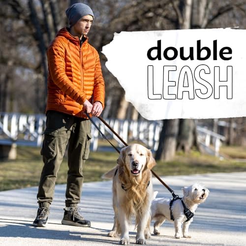 FIRSTPAW Double Ended Lead for Dogs 2m - Padded for Comfort - Multifunctional Training lead for Small Medium Large Dogs - No Pull Dog Lead Adjustable to 4 Lengths - Easy to Use Puppy Training lead