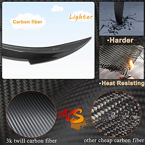 Mcarcar Kit Carbon Fiber Trunk Spoiler For Bmw 6 Series M6 F06 Gran Coupe Sedan 4 Door F13 Coupe 2Door 640I 650I 640I 2012-2018 Rear Boot Lid Highkick Spoiler Wing Lip Factory Outlet (Twill Line) #TOP3