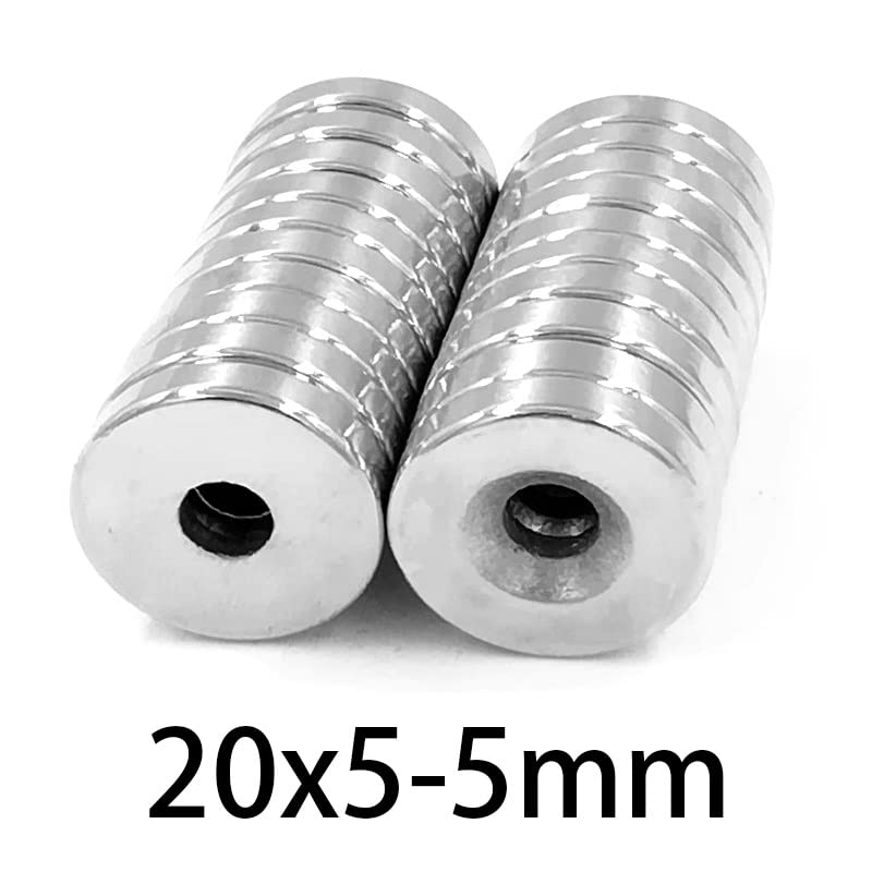 2/5/10/15/20/30/50PCS 20x5-5 Round with Hole 20 * 5 Hole 5mm Rare Earth Neodymium 20x5-5mm 20 * 5-5 Magnets(15PCS)