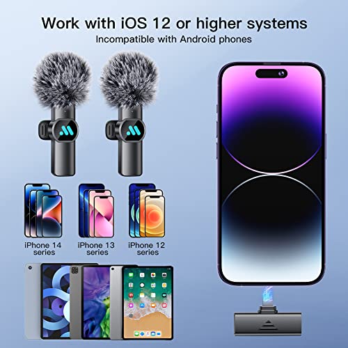 Leettus 2Pcs Lavalier Wireless Microphone For Iphone Ipad, Wireless Microphone For Video Recording, Game Live Streaming, Interviews, Youtube, Tiktok, Vlog #TOP3