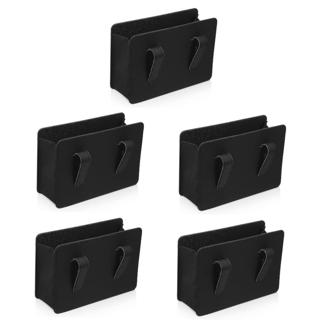 Poubelle de voiture Alipis en faux cuir noir : lot de 5 organisateurs de rangement pour siège