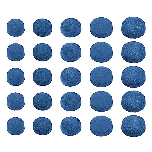M METERXITY 25 Pack Pool Cue Tips - Billiard Cue Replacement Tip, Wear-resistant, Apply to Pool Cues/Snooker (9/10/11/12/13mm Dia, Blue)
