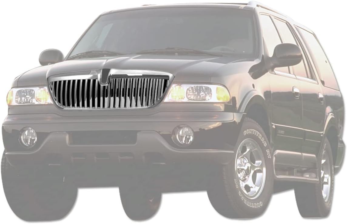 Armordillo USA 7149786 Vertical Front Hood Grille - Chrome Fits 2002-2003 Lincoln Blackwood