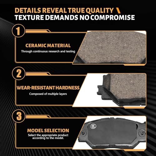 Image of D1178 Front Ceramic Brake Pads Kit Fit For Lexus IS250 2006-2008, For Lexus IS250 2014-2015 [DriveType RWD, SubModel Base /SubModel F Sport /DriveType RWD, SubModel F Sport]