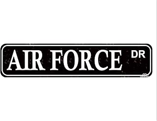 Air Force DR Sign New Military Road Cadet Funny Street Sign Novelty Sign for Door Name Plate Plaque Home Patio Garden Bar Farm House Garage Wall Decor Metal Tin Sign Black 16 x 4 Inch