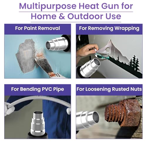 Image of 1700W Heat Gun | Dual Temperature & Airflow Control | ABS Body | Hot Air Gun for Paint Removal, Plastic Welding & Shrinking | Red