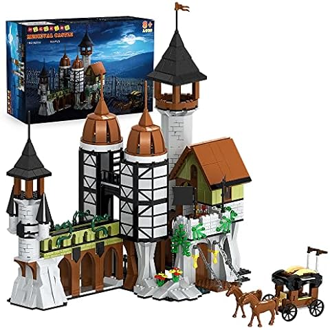 HOGOKIDS Medieval Castle Building Sets - 935 PCS Building Blocks with Bridge Gate & Carriage Magic Harry Castle Potter Kits Creative STEM Toys Gift for 8 9 10 11 12 13 14 Years Old Boys Girls Adults Cover