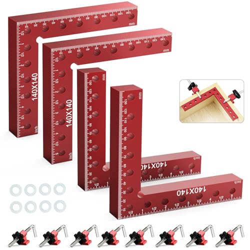 Housolution Pince à Angle Droit, 4PCS Étau d'Établis à 90 Degrés Type L pour Travail du Bois, 14 x 14 cm Presses d'Angles Serre-Joints pour Fixation...