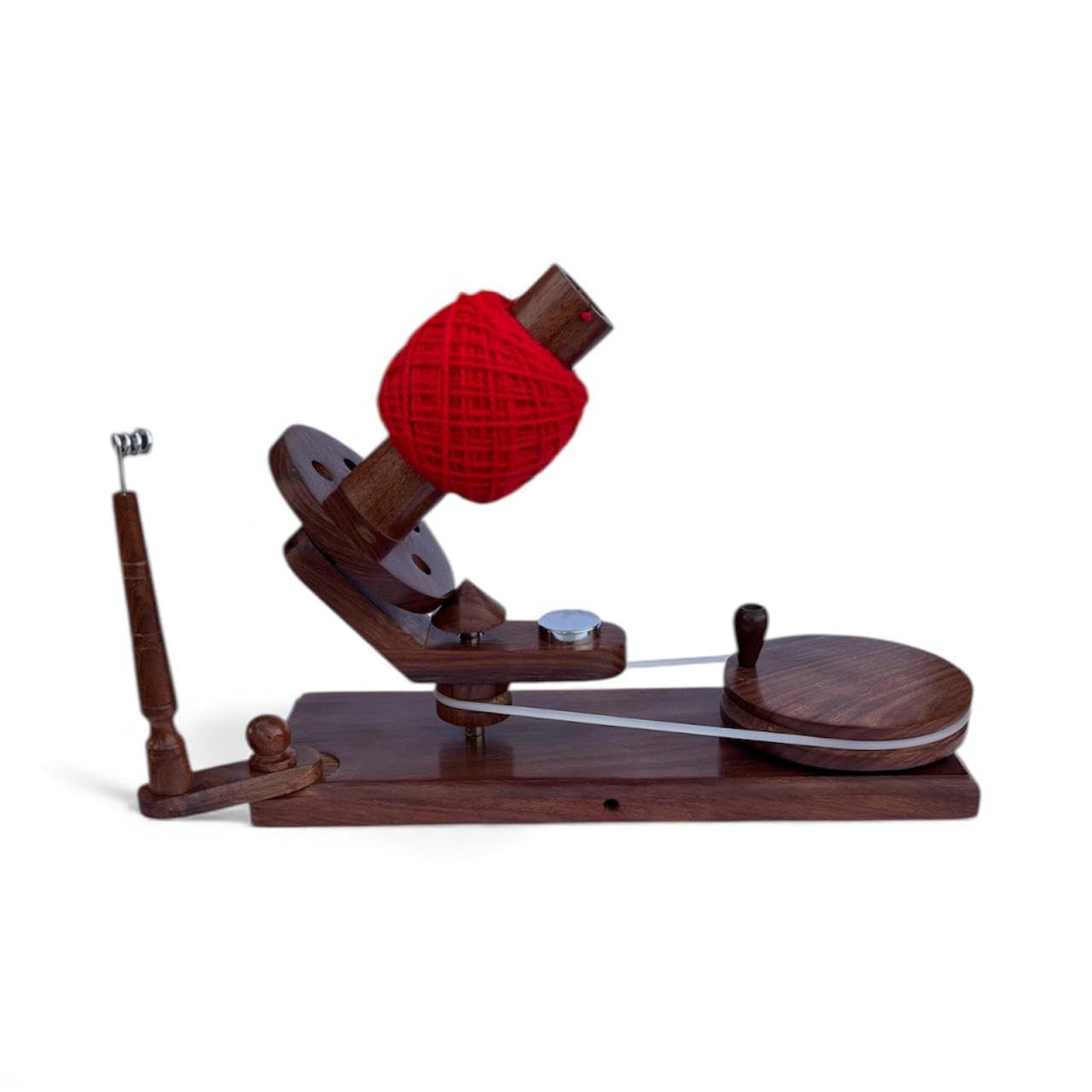 Wooden Yarn Ball Winder Knitting Crocheting Wool Ball Maker Machine (PRIMUM Quality Rosewood Wood)
