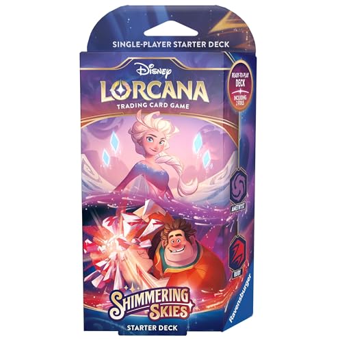 Disney Lorcana Shimmering Skies Starter Deck Card Game, Amethyst Ruby