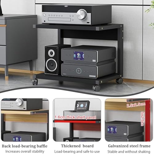 Soporte de audio HiFi de acero y madera con estantes para AV 5