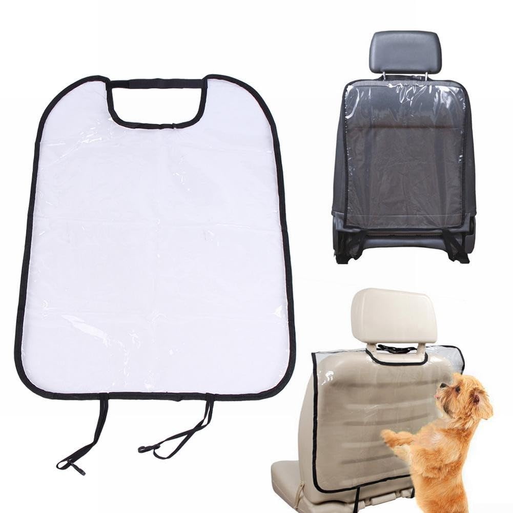 Clear Transparent Car Seat Back Protector Cover, Anti Dirt Mud Kick Mat for Auto Interior, Plastic Shield Against Scuff Marks Spills Stains, Fit for Most