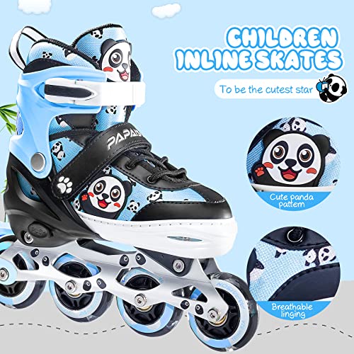 Papaison Panda Inline Skates For Girls & Boys, Kids 4 Size Adjustable Roller Blades With Light Up Wheels, Beginner Little Kids Indoor & Outdoor Rollerblades Youth #TOP2