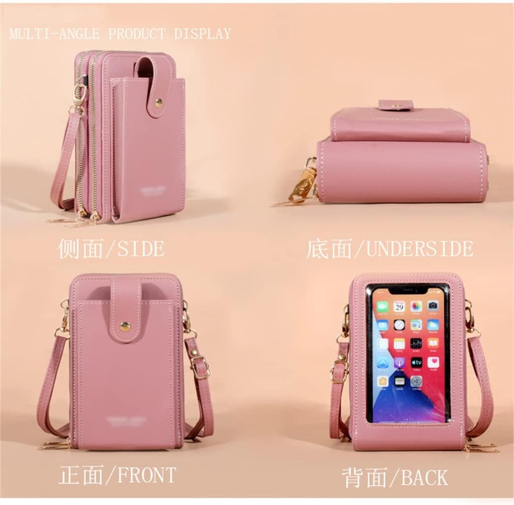 HBJWOV Shoulder Bag PU Leather Crossbody Phone Wallet Card Handbags Messenger Portable Small Square For Girls Female