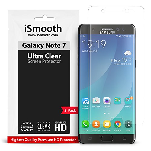 Samsung Galaxy Note 7 Screen Protector, Ultra Clear and Full Coverage TPU Film - Protects Your Phone From Scratches, Dust, Dirt and Smudges (3-pack)