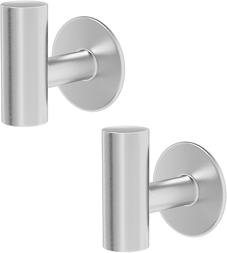 Kruodop Ganchos adhesivos para toallas de baño, paquete de 2 soportes para toallas de montaje en pared, gancho mate para bata de pared, gancho de