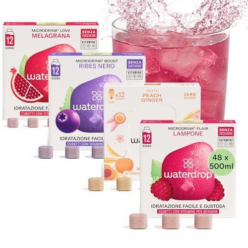 waterdrop® Set Microdrink | 48 cubetti waterdrop | 4 gusti aromatizzanti