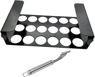 VICASKY 18 Hole Black Non-stick Bbq Chicken Leg Pepper Grill Rack Chicken Leg Wing Rack Grilling Trays Pepper Core Remover Tool for Outdoor Camping