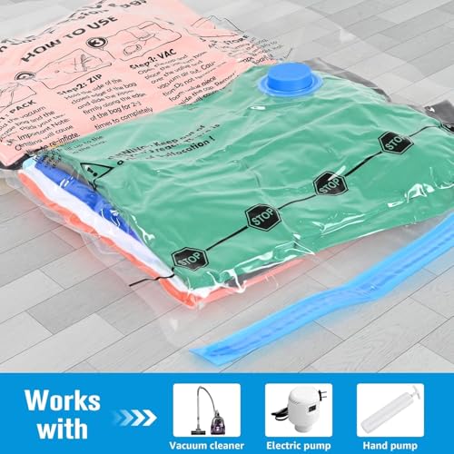 BoxLegend Vakuumbeutel Aufbewahrungsbeutel 10 Stück 70x50cm Luftdicht Wasserdicht Vakuum Wiederverwendbar Kleiderbeutel für Kleidung… – Ansicht 4