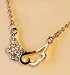 Buyinhouse Fashion Rhinestone Wings Shape Pendant Necklace With Chain