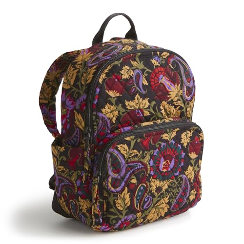 Vera Bradley Premium Cotton Small Banbury Backpack, Midnight Garden Paisley