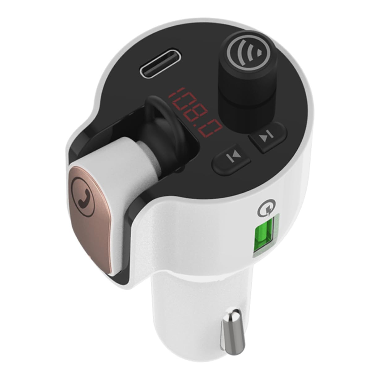 Uonlytech 1pezzi Auricolari Multifunzionali Wireless Adattatore Per Auto Caricabatterie Usb Per Telefono Microfono Integrato Per Chiamate Hd e Risposta Vivavoce Sicura