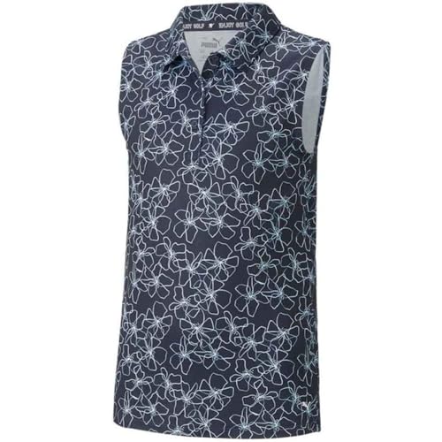 PUMA Girl's Cloudspun Island Sleeveless Polo (Little Kids/Big Kids) Navy Blazer XL (14 Big Kid)