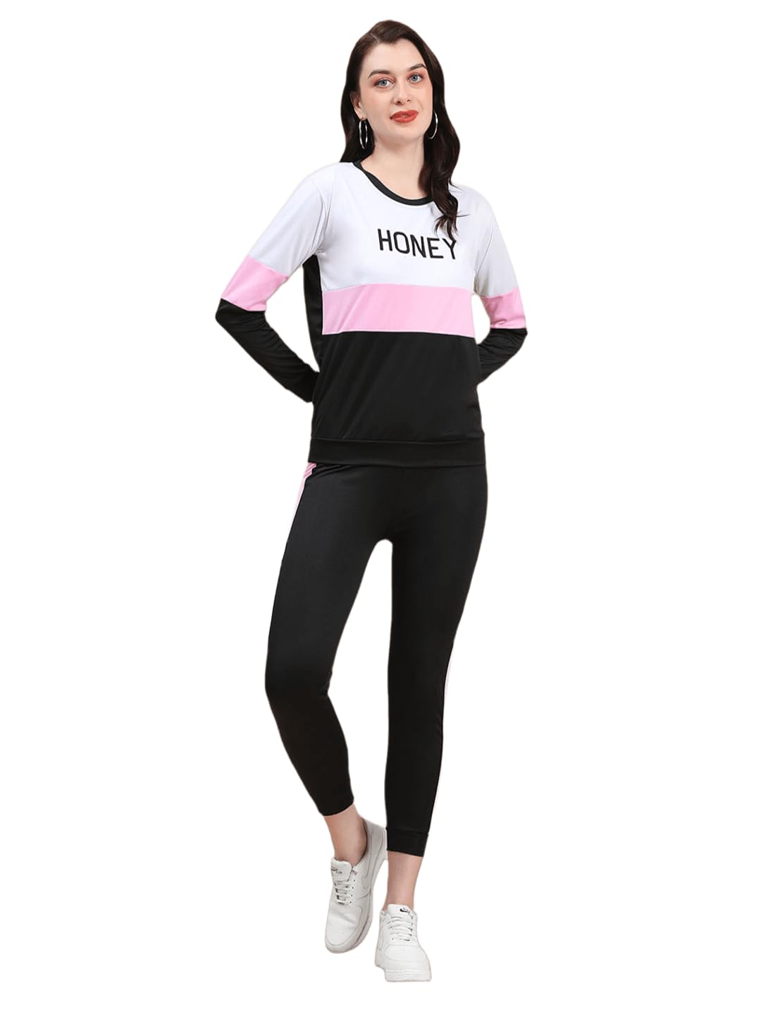 sirgo Women Tracksuit Set, Colour Block Top & Track Pants, Full Sleeves, Lounge Wear Co-Ord Set for Gym, Jogging, Fitness, TS-1015-picture-20