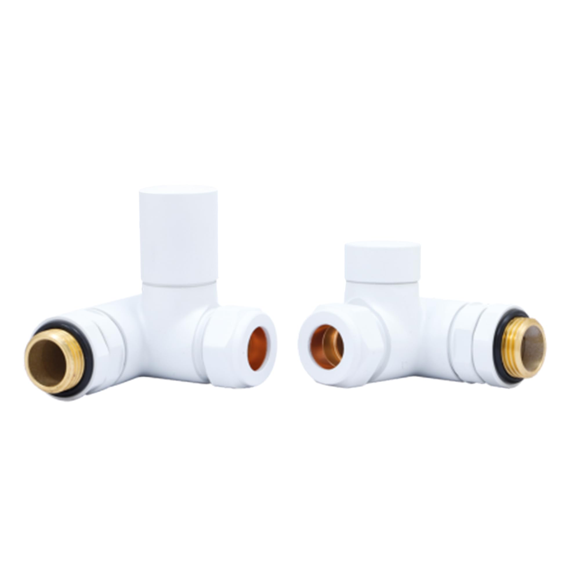 The Home Store White Dual Fuel Manual Radiator Valve Corner - 1/2" X 15Mm