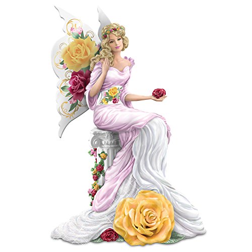 The Hamilton Collection Winged Rose Lady Figurine in The Style of Fine English Rose-Patterned Bone China