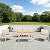 Oasishine 4-Piece Aluminum Patio Furniture Set White Outdoor Metal Frame Sofa Set with High Backrest Seating Glass Coffee Table All-Weather with Non-Slip Cushions and Waterproof Covers, Khaki