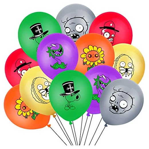 Plants vs zombies party spel festtillbehör - YUESEN 24 st speltema fest gynnar födelsedagsfest dekorationer set barn festtillbehör ballonger för pojkar tema fest gynnar - spelare festdekorationer