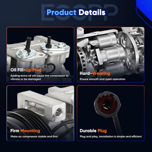 Image of ECCPP AC Compressor for Suzuki Grand Vitara 2.5L 1999-2005 | for Suzuki XL-7 V6 2.7L 2002 AC Compressor with Clutch Rapid Cooling