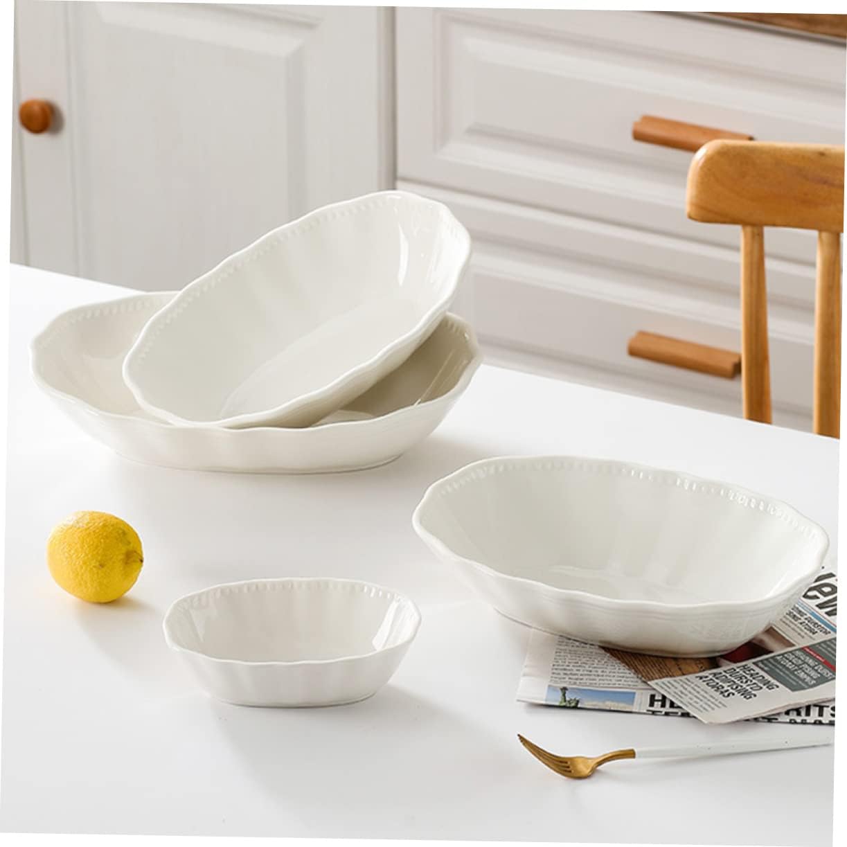 Ceramic Baking Tray Microwave Safe Dish for Baking Serving Salad Sturdy Smooth Surface for Cheese Baked Dishes Oven Use