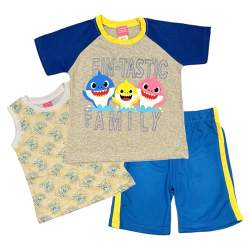 Nickelodeon Baby Shark Boys 3 Piece Short Set (Toddler/Kid) Grey 5