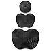 Makeup Brush Cleaning Mats, Set of 3; Large, Medium, and Small Mats -Portable and Durable Cosmetic Silicone Washing Tools with Suction Cups by Thingyz (Black)
