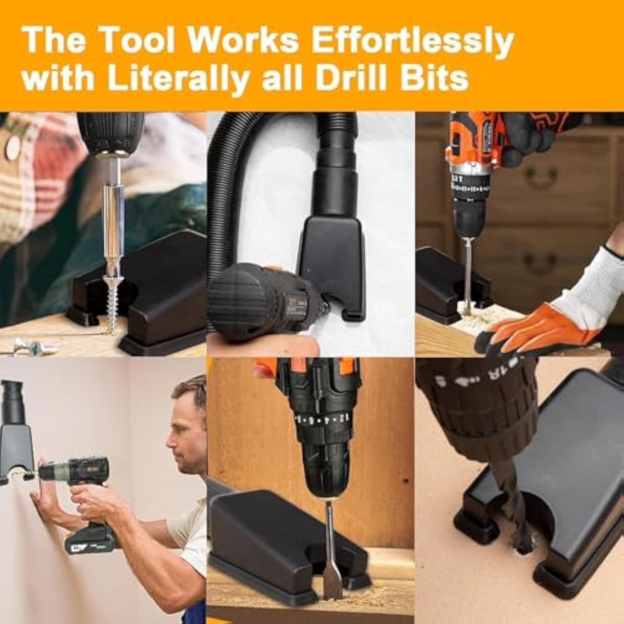 Drill Dust Collector Vacuum Attachment Tool
