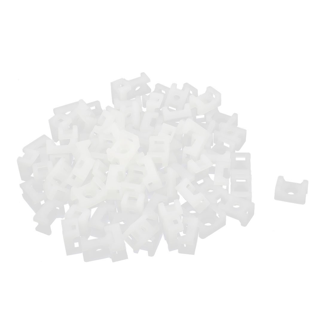 100Pcs 9mm Plastic Saddle Type Cable Tie Mount Wire Buddle White (SN: 8f1 b9e 5b7 71c a54)