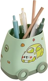 Large-capacity Car Shaped Pen Holder Multifunctional DIY Pencil Box Cute PP Desktop Storage Student(Green)