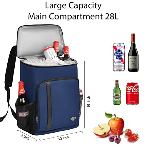 Osoce Backpack Cooler Insulated Waterproof Leakproof Cooler Back Pack, Large Capacity 30 Can Cooler Bag To Beach Lunch Picnic Camping Hiking Fishing Travel (1.0 Blue, Medium) #TOP1
