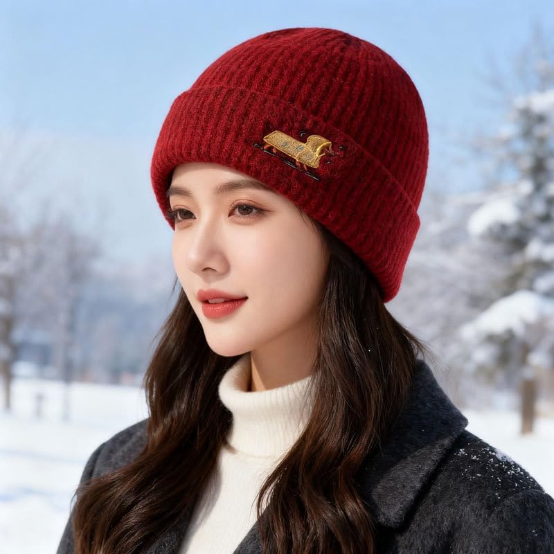 Embroidery Puppy Knitted Hat Warm Women's Autumn and Winter Versatile Fashion Men's Casual Wool Hat